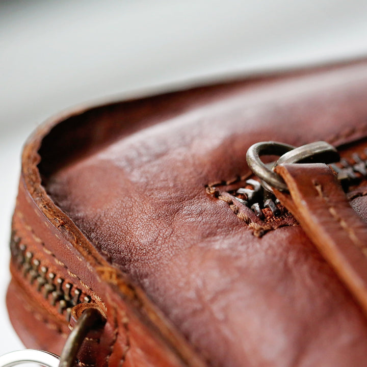 Vintage Leather Tablet Bag With Personalised Name Tag - part of the Personalised Name Tags collection