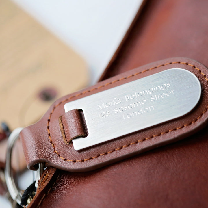 Vintage Leather Tablet Bag With Personalised Name Tag - part of the Personalised Name Tags collection