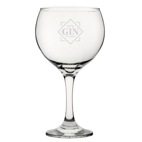 It's Gin O'Clock - Engraved Novelty Gin Balloon Cocktail Glass