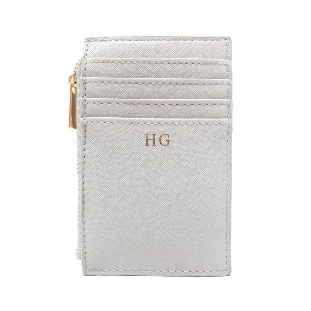 Monogrammed Sleek Vegan Leather Cardholder in gift category Personalised Cardholders