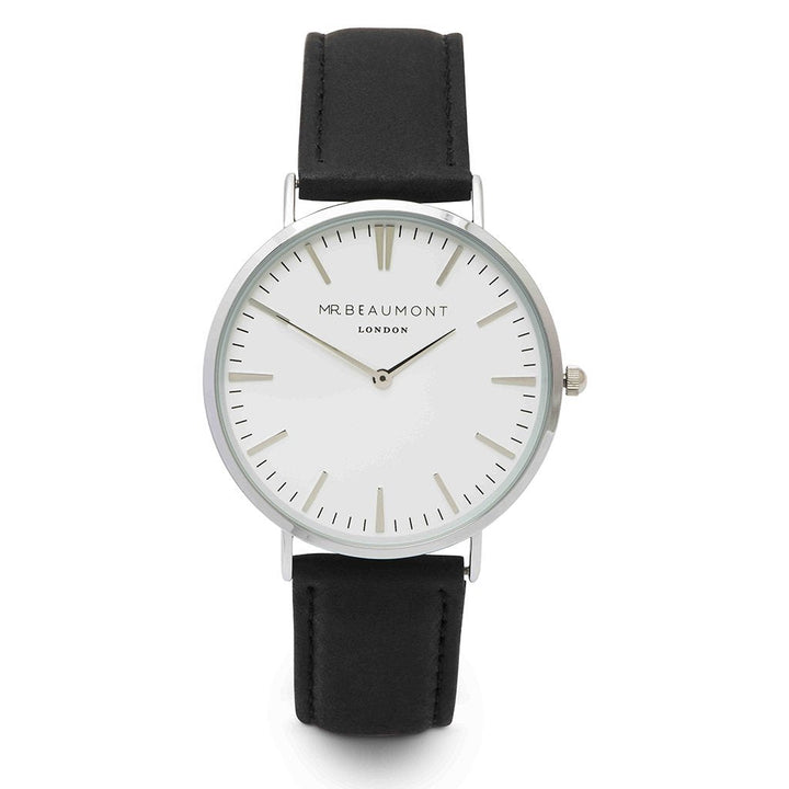 Buy Mr Beaumont London Engraved Watch In Black from www.giftsfinder.co.uk