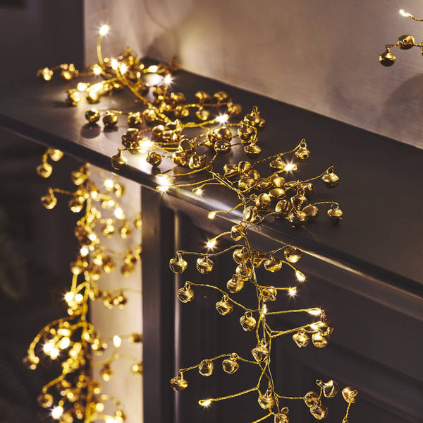 Golden Bells Battery LED Light Garland