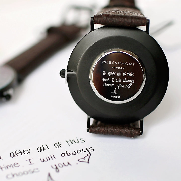 Own Handwriting Mr Beaumont Vegan Watch Black Face - 