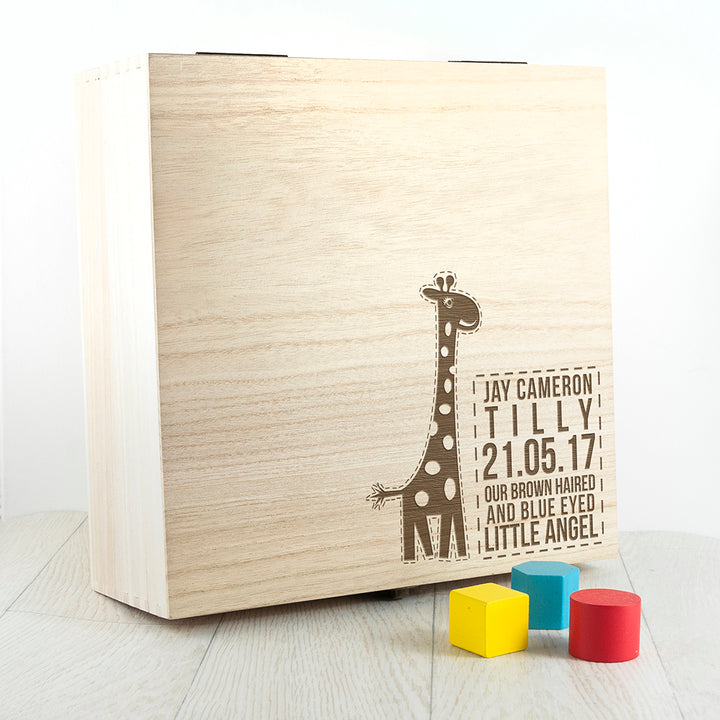 Personalised Baby Giraffe Keepsake Box