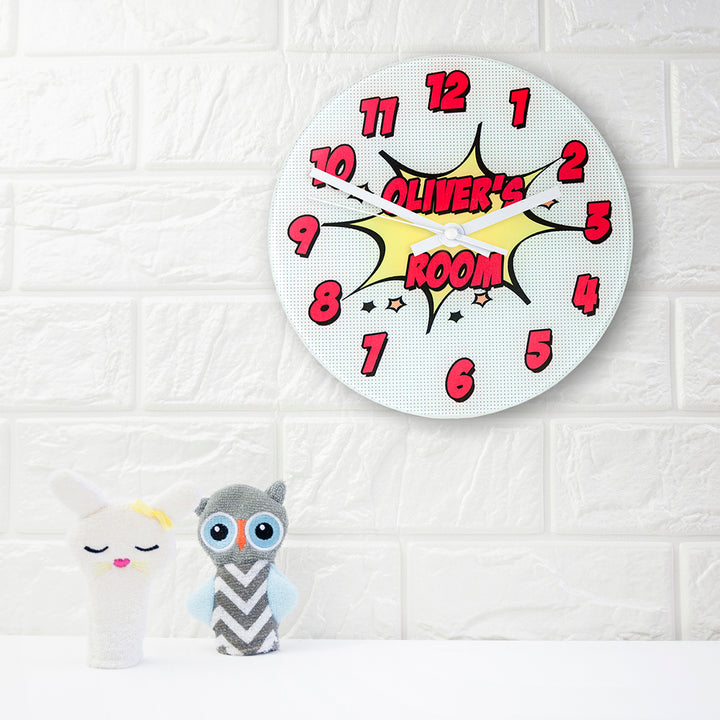 Pow! Personalised Comic Wall Clock in gift category 