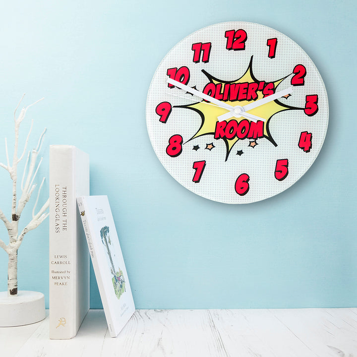 Pow! Personalised Comic Wall Clock in gift category 