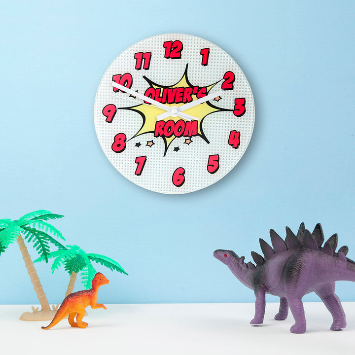 Pow! Personalised Comic Wall Clock in gift category 