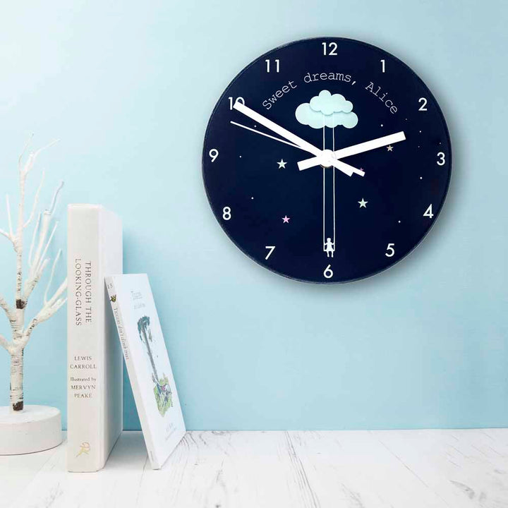 Sweet Dreams Little One Personalised Wall Clock in gift category 