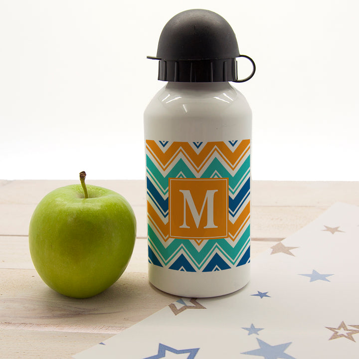 Vibrant Zig Zagged Personalised Water Bottle in gift category 