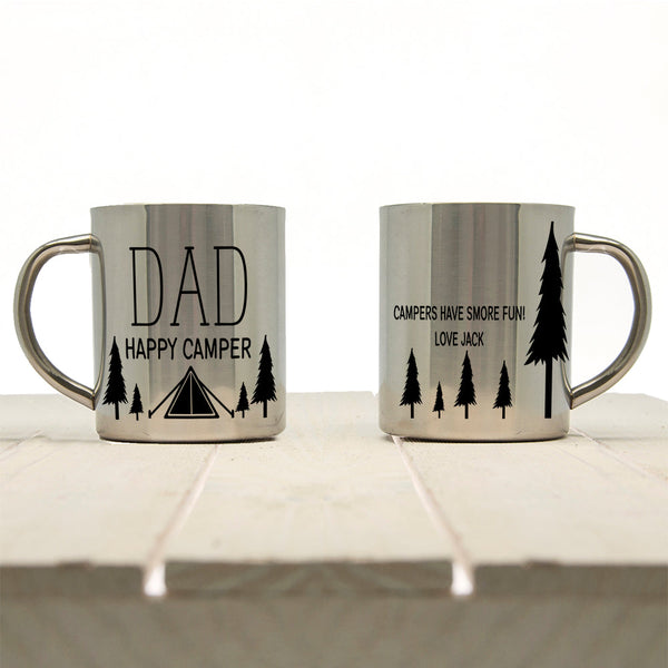 Personalised Dad's Happy Camper Outdoor Mug