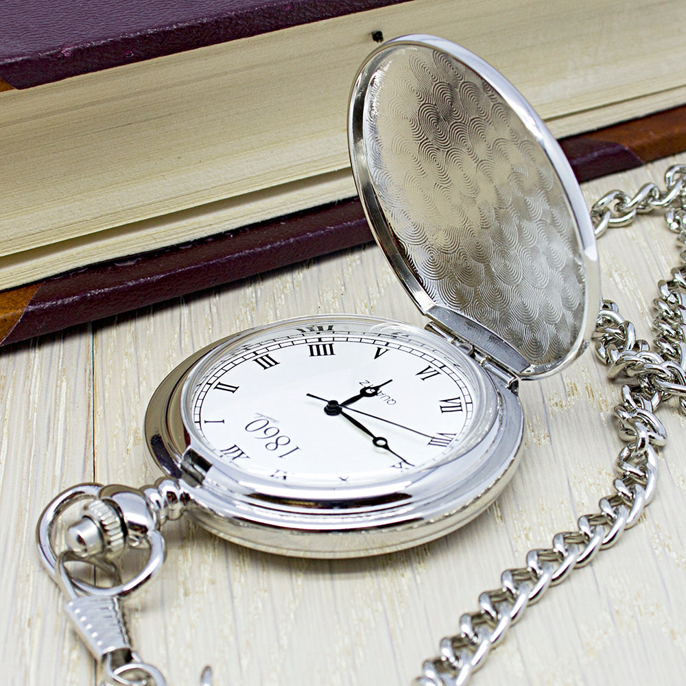 Personalised Groomsman Emblem Pocket Watch in gift category 