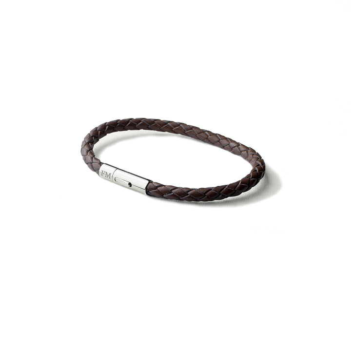 Buy Personalised Men's Capsule Tube Woven Bracelet In Cedar Brown available now at www.giftsfinder.co.uk