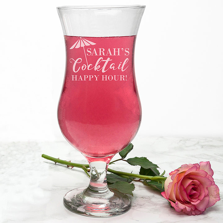 Personalised Happy Hour Cocktail Glass in gift category 