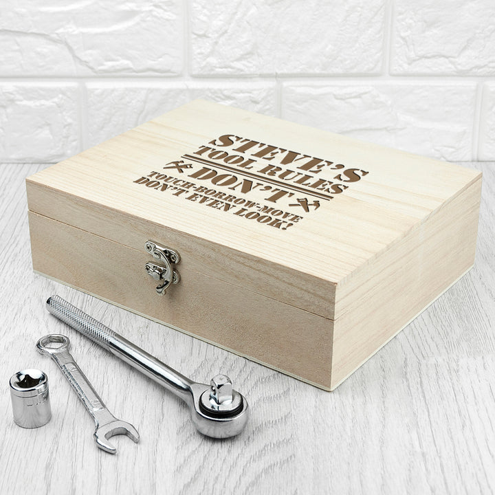 Personalised His Tools His Rules Tool Box in gift category 