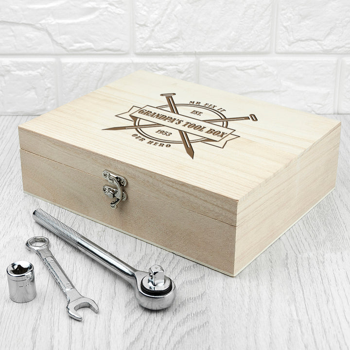 Personalised Warning Tool Box in gift category 