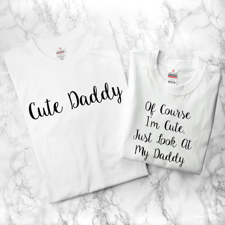 Personalised Daddy and Me Cuties White T-Shirts in gift category 