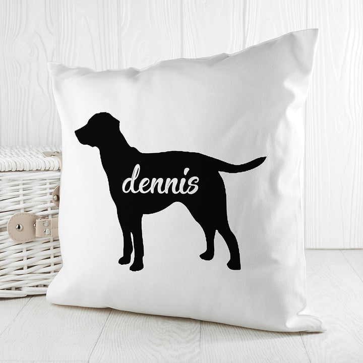 Buy Personalised Labrador Silhouette Cushion Cover available now at www.giftsfinder.co.uk