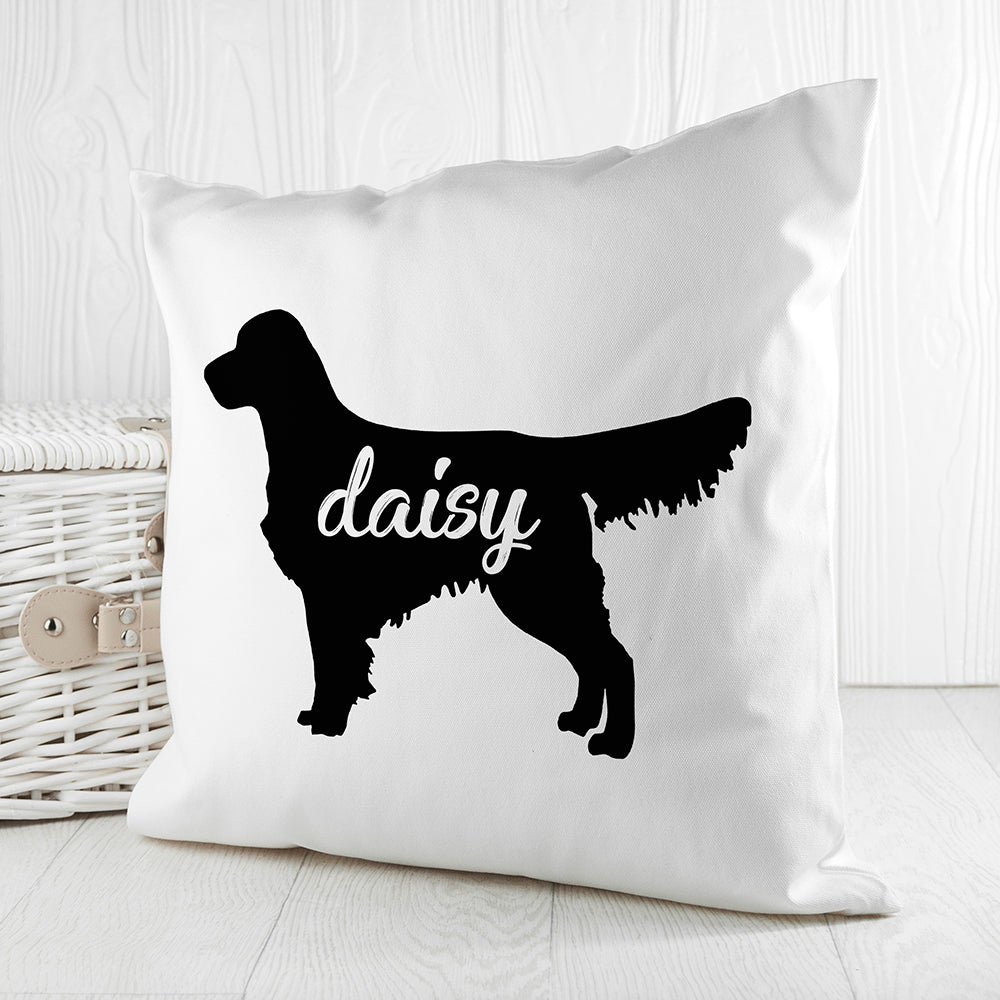 Personalised Golden Retriever Silhouette Cushion Cover in gift category 