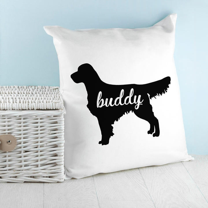 Personalised Golden Retriever Silhouette Cushion Cover in gift category 