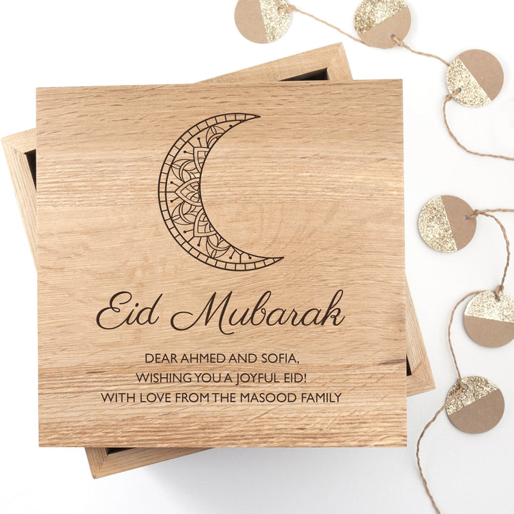 Personalised Engraved Eid Mubarak Photo Cube