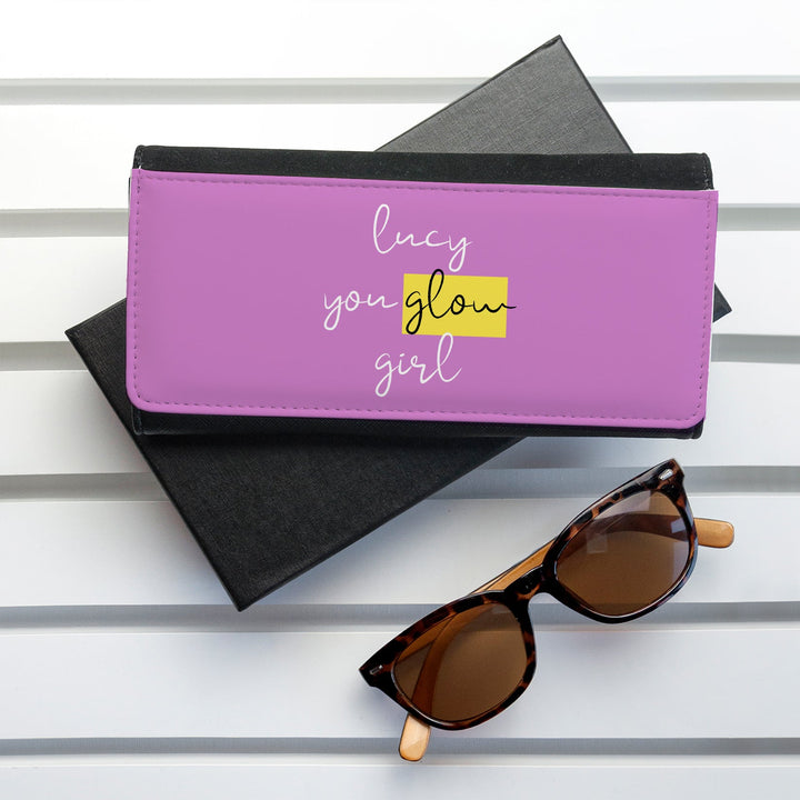 You Glow Girl Black Wallet in gift category Personalised Ladies' Wallets