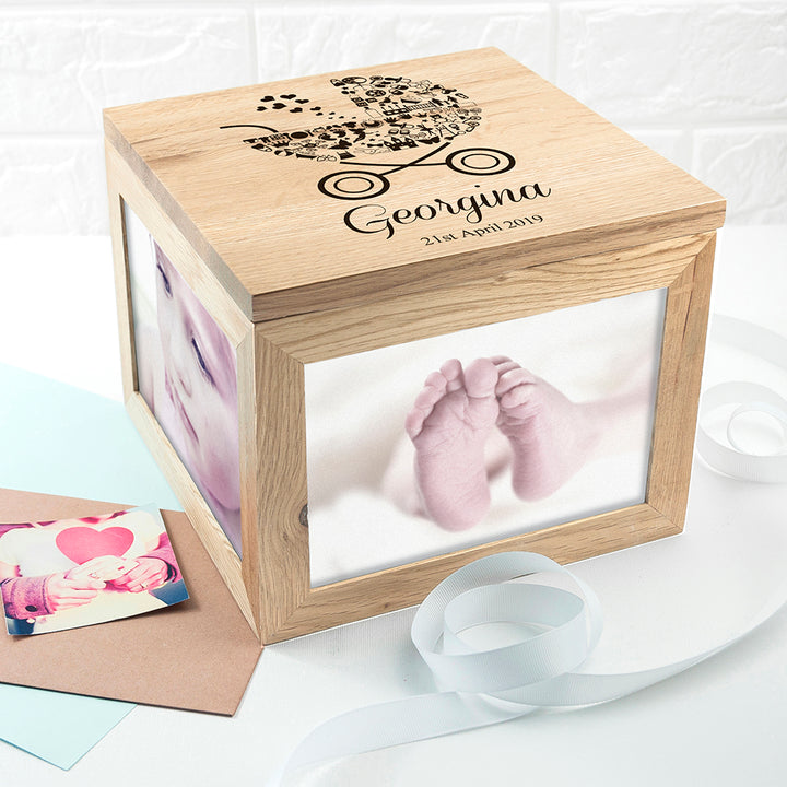Personalised Baby Girl Photo Memory Box
