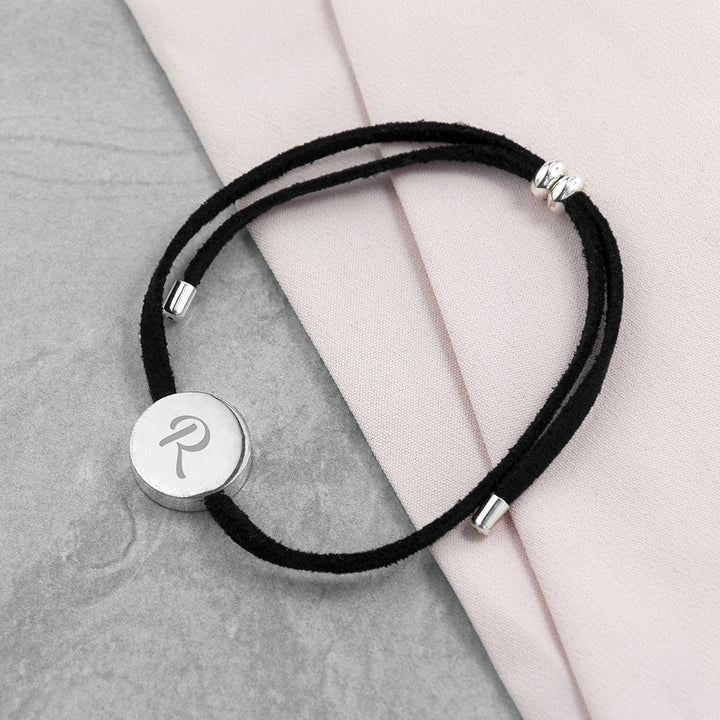 Personalised Always with You Initial Black Bracelet