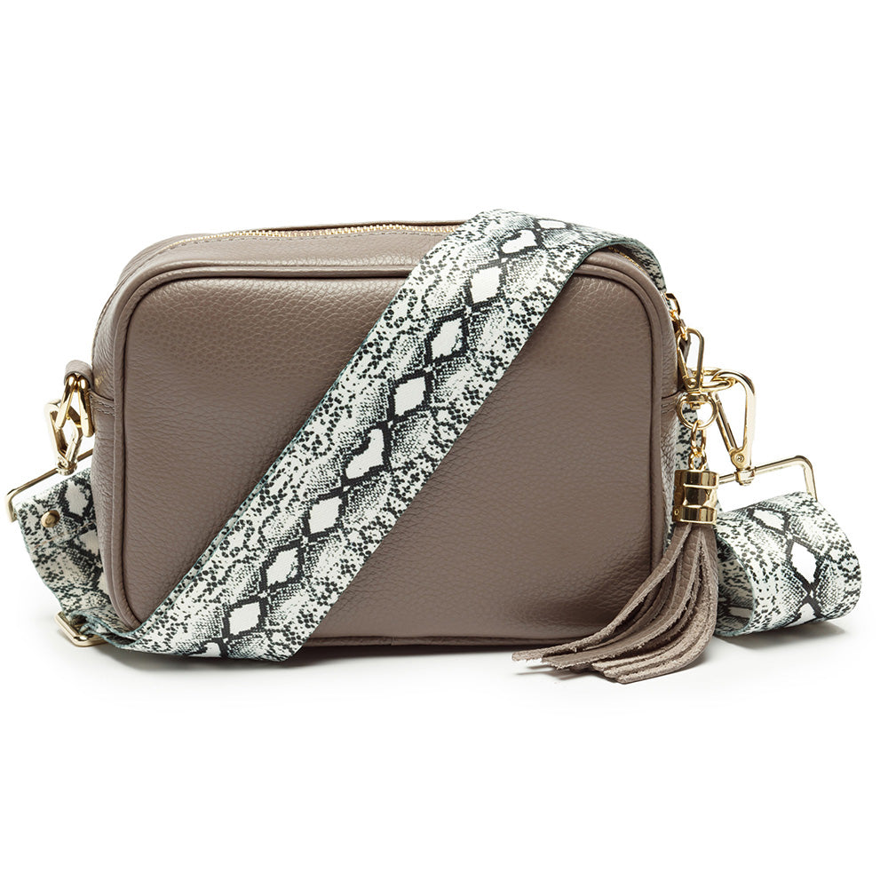 Personalised Elie Beaumont Grey Bag with Python Strap in gift category 