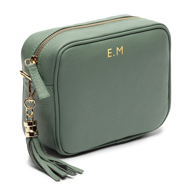 Buy Personalised Elie Beaumont Mint Bag with Biscuit Strap available now at www.giftsfinder.co.uk