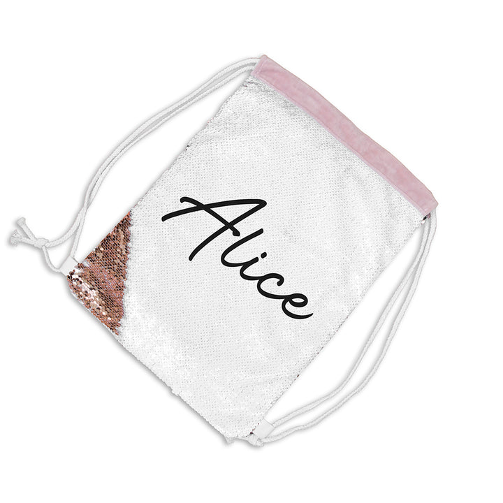 Personalised Kids Hidden Message Sequin Bag - Champagne Gold
