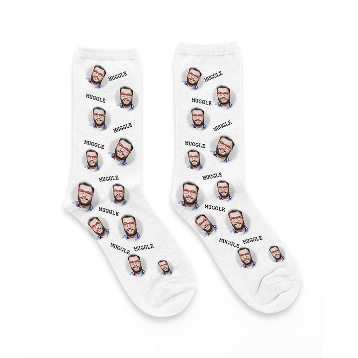 Personalised Fun Photo Print White Socks