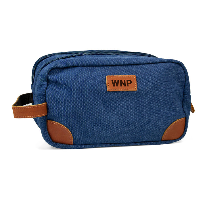 Buy Personalised Deluxe Denim Wash Bag Blue available now at www.giftsfinder.co.uk