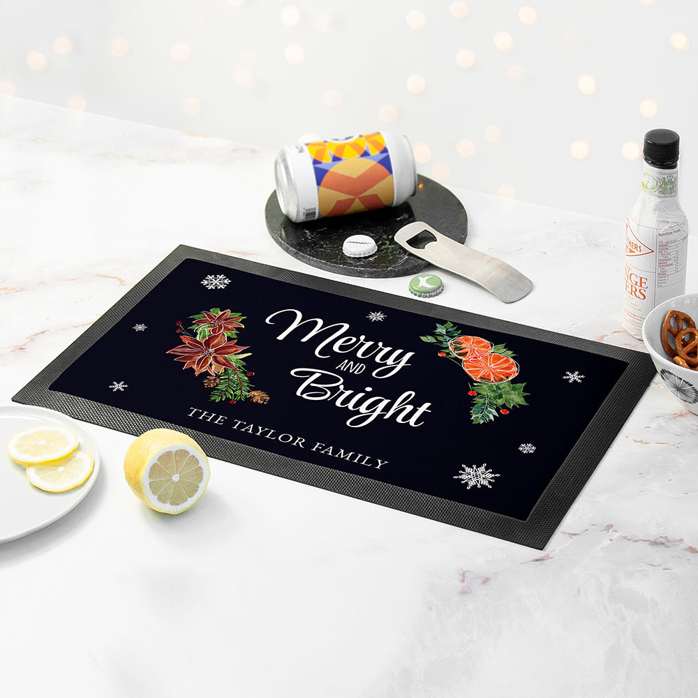 Personalised Floral Bar Mat in gift category 