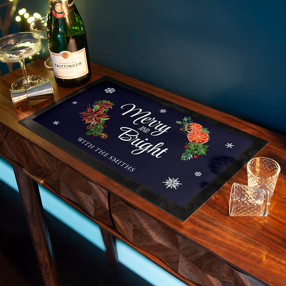 Personalised Floral Bar Mat in gift category 