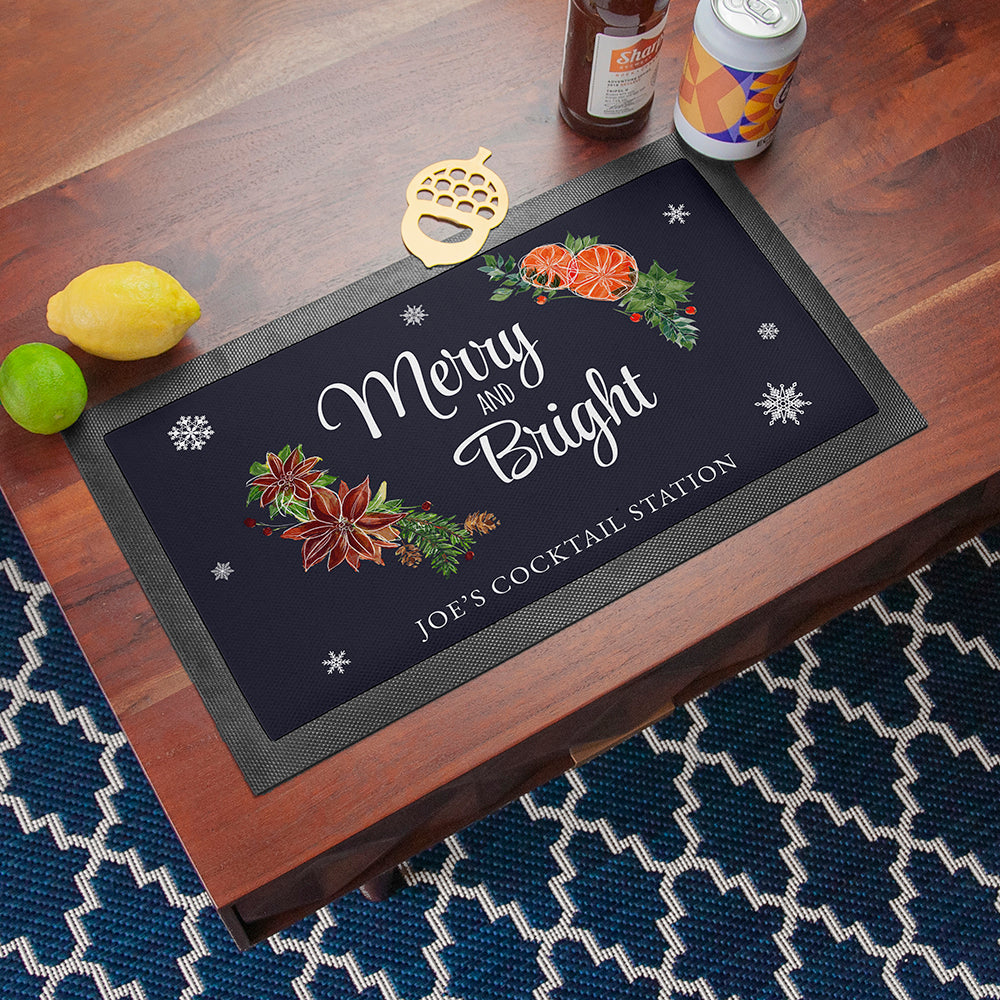 Personalised Floral Bar Mat in gift category 