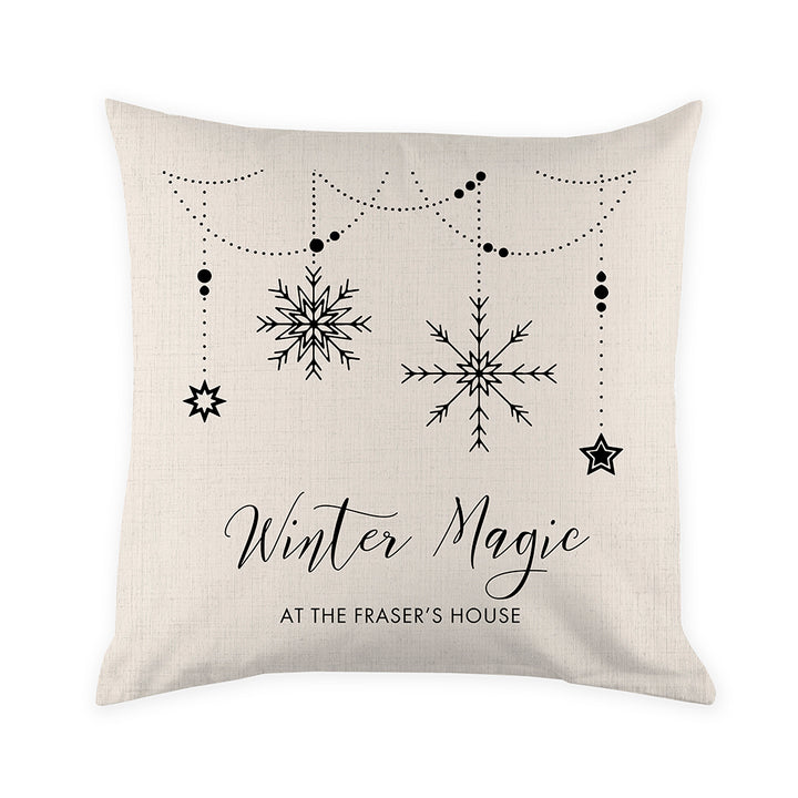 Personalised Winter Magic Cushion Cover