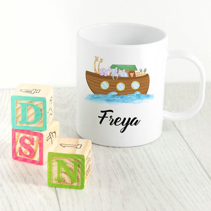 Buy Personalised Noah's Ark Kids Polymer Mug at www.giftsfinder.co.uk