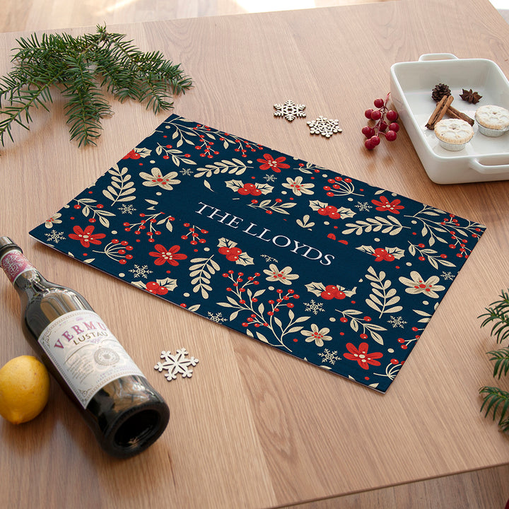 Personalised Christmas Holly Placemat