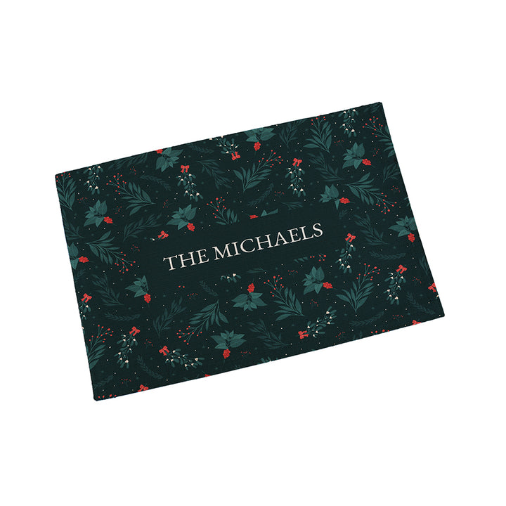 Personalised Christmas Festive Floral Placemat