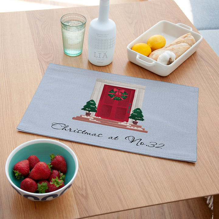 Buy Personalised Christmas Front Door Placemat available now at www.giftsfinder.co.uk