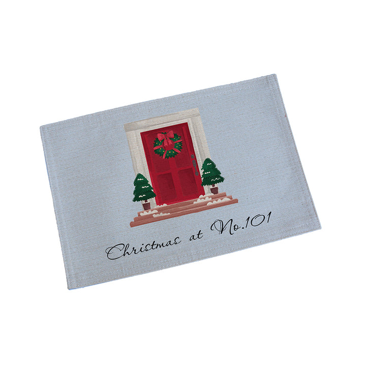 Personalised Christmas Front Door Placemat in gift category 