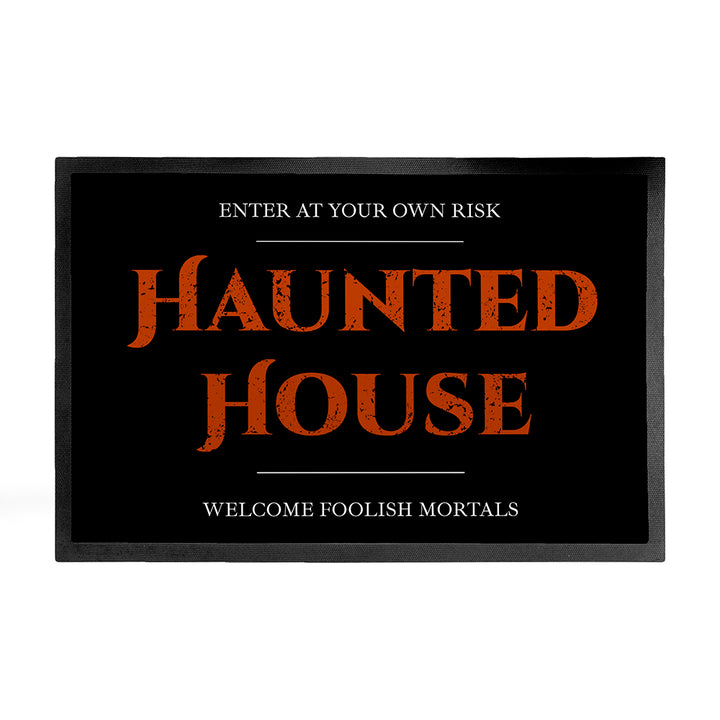 Personalised Halloween Haunted House Indoor Doormat