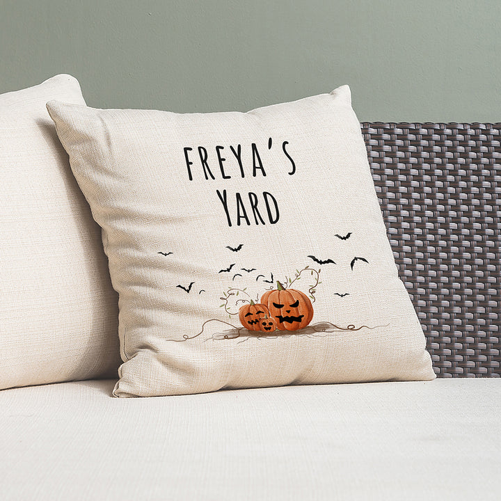Personalised Halloween Pumpkin Patch Cushion Cover