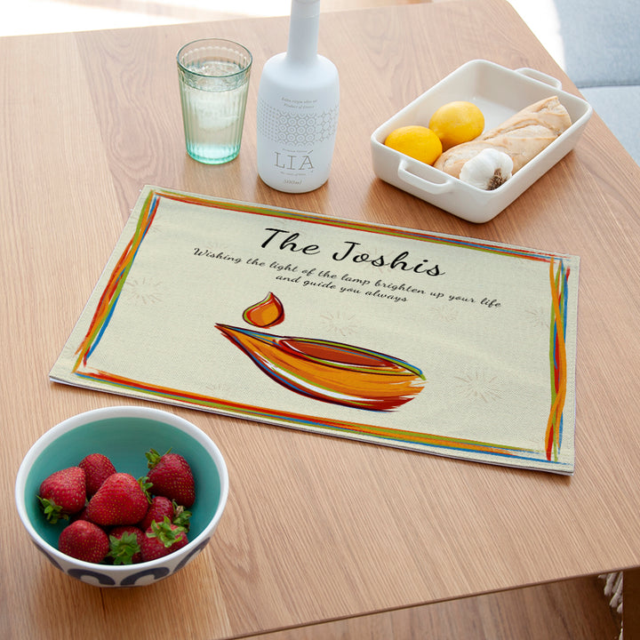 Personalised Diwali Colourful Light Placemat