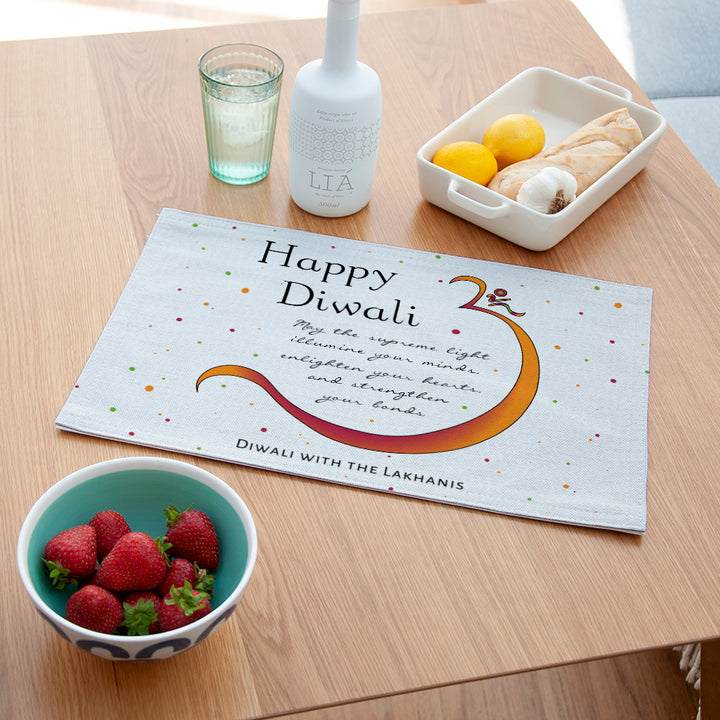 Personalised Diwali Colourful Om Placemat