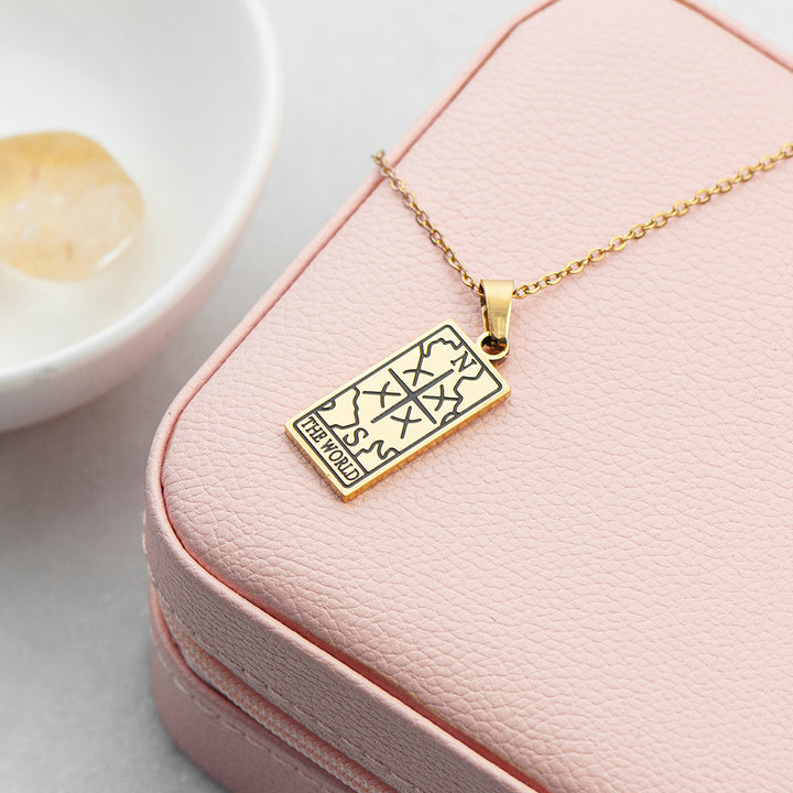 Personalised World Tarot Card Necklace
