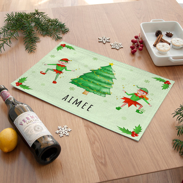 Personalised Playful Elves Placemat