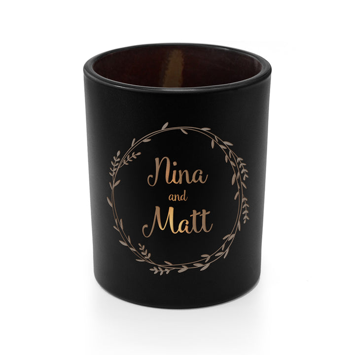Personalised Couples Wreath Candle Holder