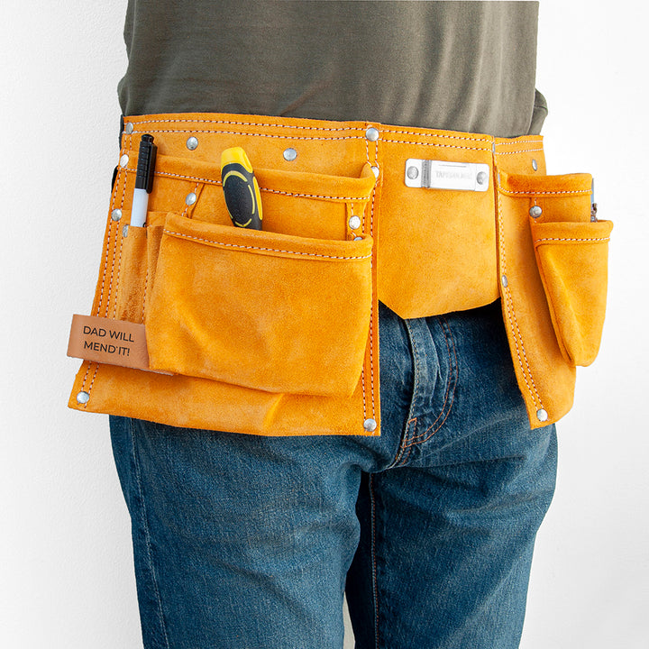 Personalised Dad's 11-Pocket Leather Tool Belt in gift category 