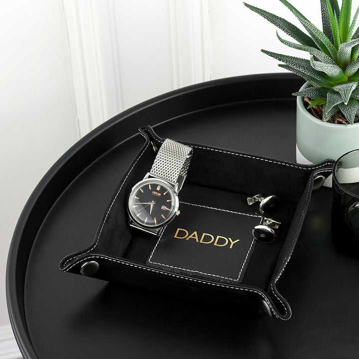 Personalised Dad's Luxury Black Valet Tray